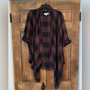 Knox Rose Plaid Coverup, Layering Piece || Size XXL